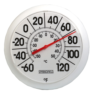 outdoor indoor dial thermometer mountable large numbers big temperature decorative clock for home