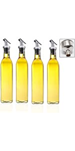  InMalla Glass Olive Oil Bottle Dispenser 4-Pack 500ml