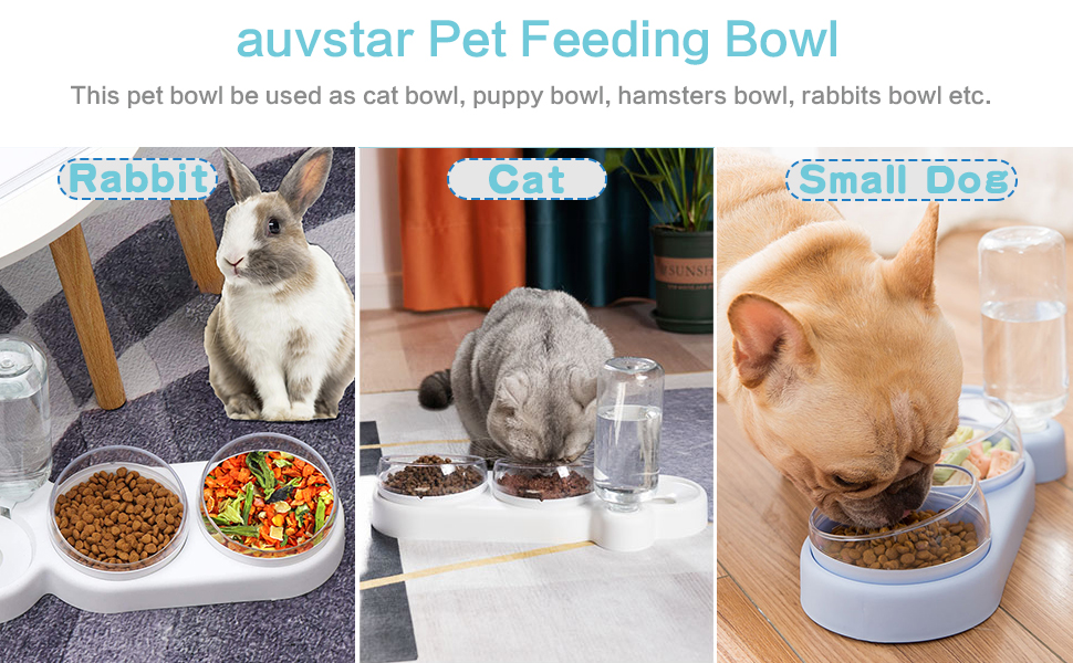 Cat Food Water Bowl,Automatic Gravity Cat Food Water Dispenser