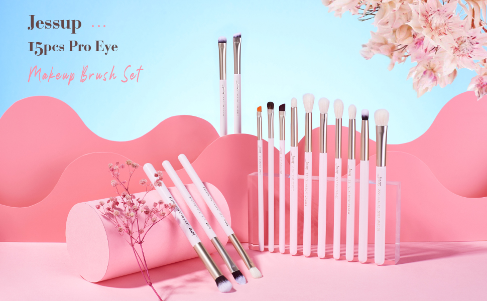 Professional pink eye makeup brush set 15pcs T294 - Jessup