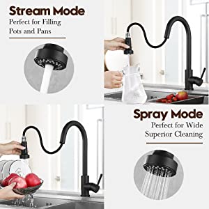 pull out 2 modes kitchen tap
