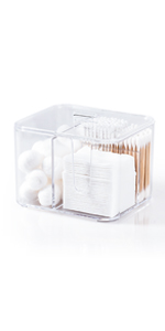 Clear plastic cotton swab buds organizer cotton ball case cue q tip holder Facial Pads box cotton 