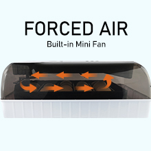 Incubator with a small fan, forced air circulation