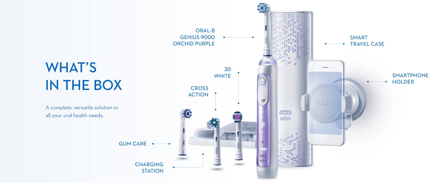 Oral-B Genius 9000 Orchid Purple What's in the Box