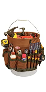 bucket tool organizer;tool organizer;organizer;tool storage,pockets;bucket