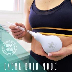The 12oz Enema bulb function is available as an alternative way to administer your enema solution.