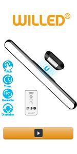 dimmable touch light bar with remote control