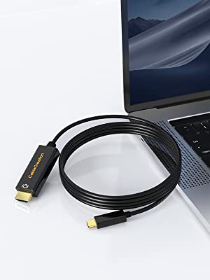 The HDMI to USB-C cable enables you to connect a USB C computer or phone to an HDMI-equipped TV