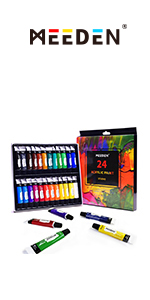 24 colors acrylic paint tubes