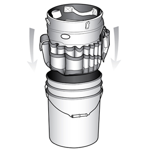 bucket tool organizer;bucket organizer;organizer;tool storage;bucket;how to;slide onto;fit