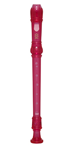 Yamaha YRS-20BP recorder, Baroque fingering, translucent pink color