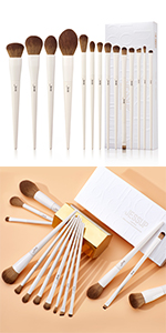 Jessup light grey affordable luxury makeup brush set