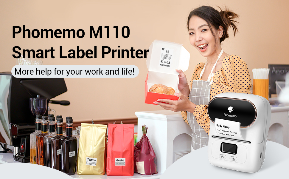 phomemo printer label maker label printer m110 thermal printer mini thermal printer 