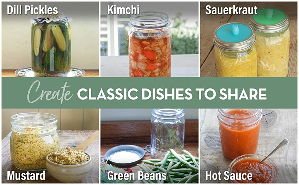 fermented foods hot sauce sauerkraut kimchi dill pickles green beans lactic fermentation