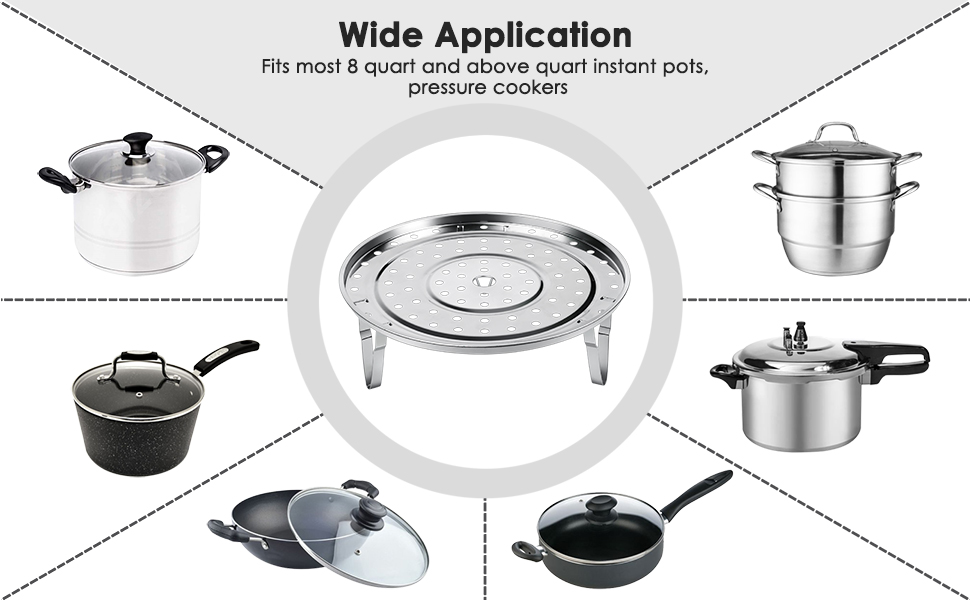 Steamer Rack Stainless Steel Steaming Rack Steam Tray with Removable Legs