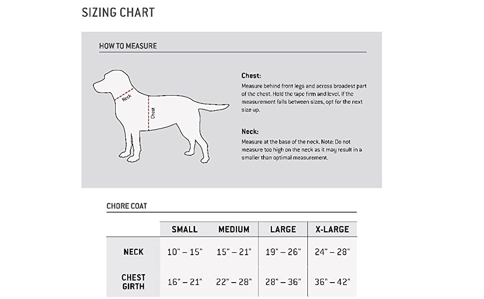 Carhartt Chore Coat Sizing Chart