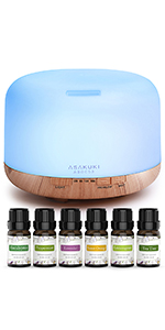 oil diffuser with top 6 essential oils set