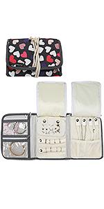 Travel Jewelry Roll Organizer for Women Girls