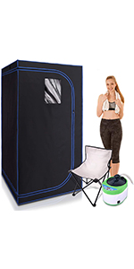 Full Size Portable Steam Sauna ?CPersonal Home Spa, with Remote Control, Foldable Chair, Timer