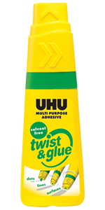 UHU, Twist, Glue, Solvent Free, Non Toxic, Dots, Lines, Surfaces, Twist Applicator, All Purpose