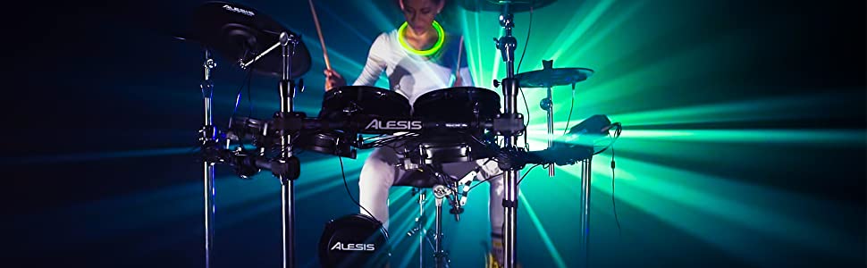 a woman playing on drums 