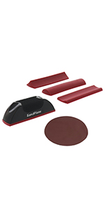 hand sander, sanding block, disc sander, contoured sanding