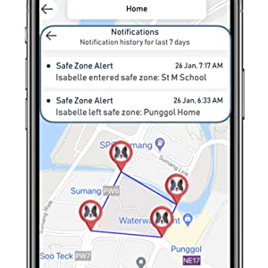 Safe Zones - Automatically receives arrival and departure notifications