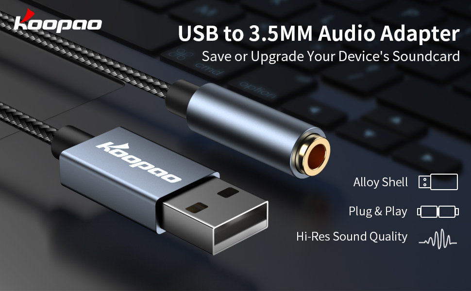 SB to 3.5mm Jack Audio Adapter