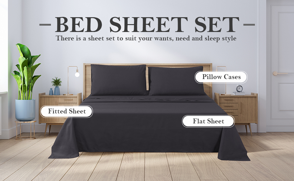 bed sheet set black