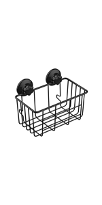 Adhesive &amp; Suction Shower Caddy Black