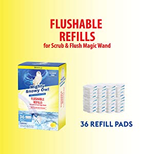 Flushable refills for disposable toilet brush