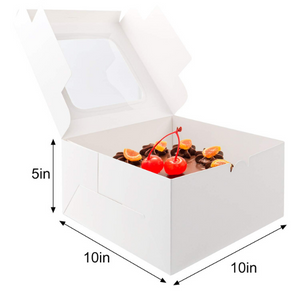 White Bakery Boxes with Window Easy Transport of Cakes Disposable Cake Container