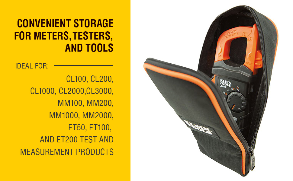 Convenient storage for meters, testers, and tools