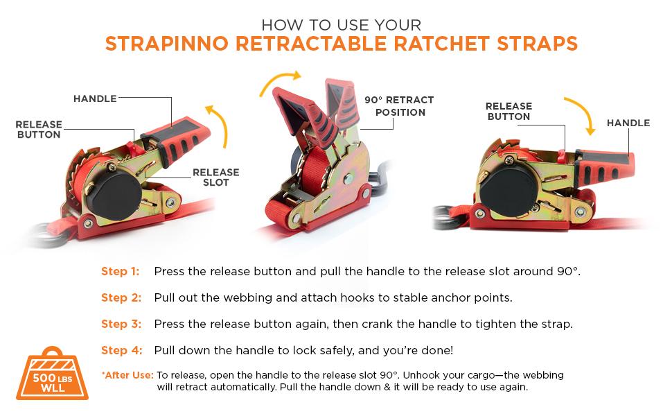 Step-by-Step Instructions for Retractable Ratchet Straps 