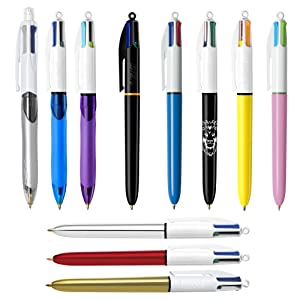 BIC 4 Colour Pen retractable ballpoint ball pen in assorted colours and tip sizes 