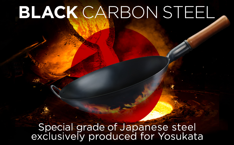 black carbon steel wok 