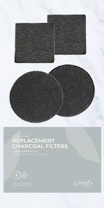 Charcoal carbon replacement filters compost caddy 