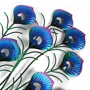 Liffy Metal Glass Peacock Wall Hanging Decoration Beautiful Wall Art Design Gift Home Indoor Outdoor