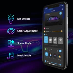 With our Govee Home App, customize vivid colors, set different effects, adjust brightness