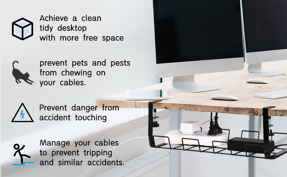 Under Desk Cable Management Tray