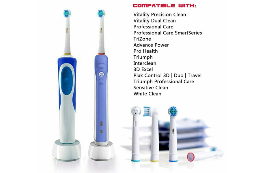  Replacement Toothbrush Heads Compatible with Oral-B Electric Toothbrush