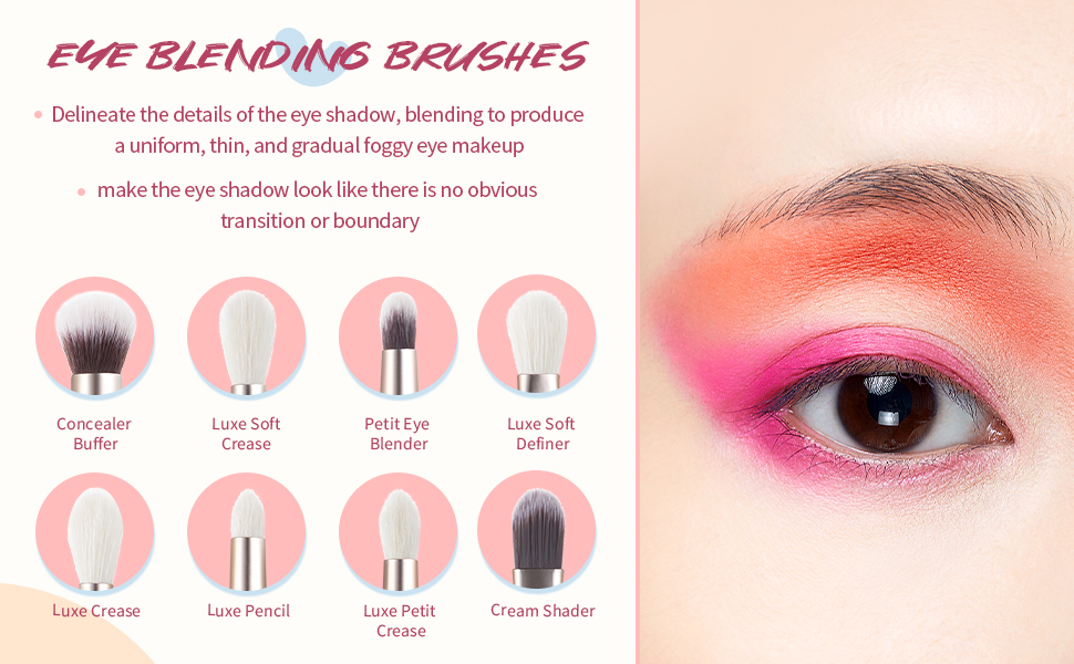 Eye blending eyeshadow makeup brush set - Jessup