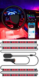 Govee Interior Car Lights, LED Car Strip Lights with 2 Lines Waterproof Design