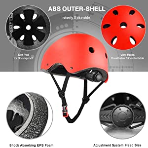 AhaTech Bike Cycling Bicycle, Scooter Roller Skate Inline Skating Rollerblading Skateboard Helmet