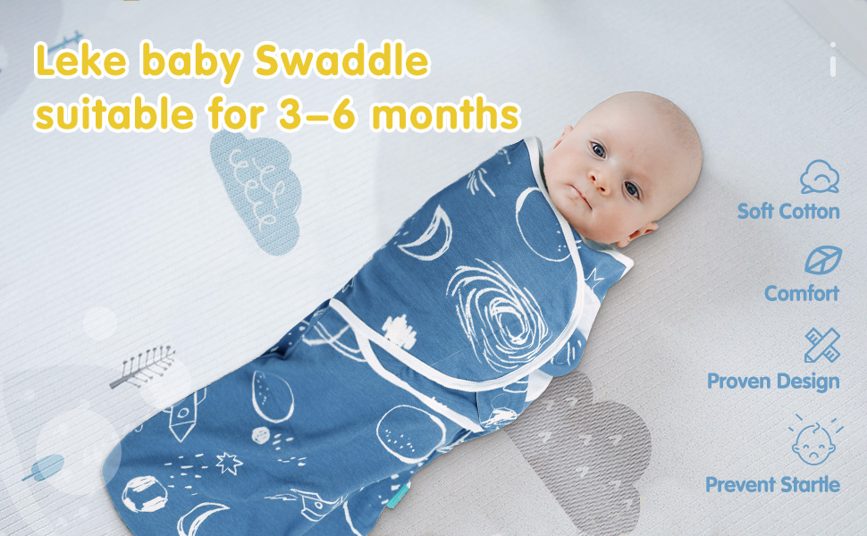 Lekebaby 100% Cotton Swaddle Blanket