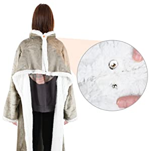 wearable blanket with sleeves and foot pocket