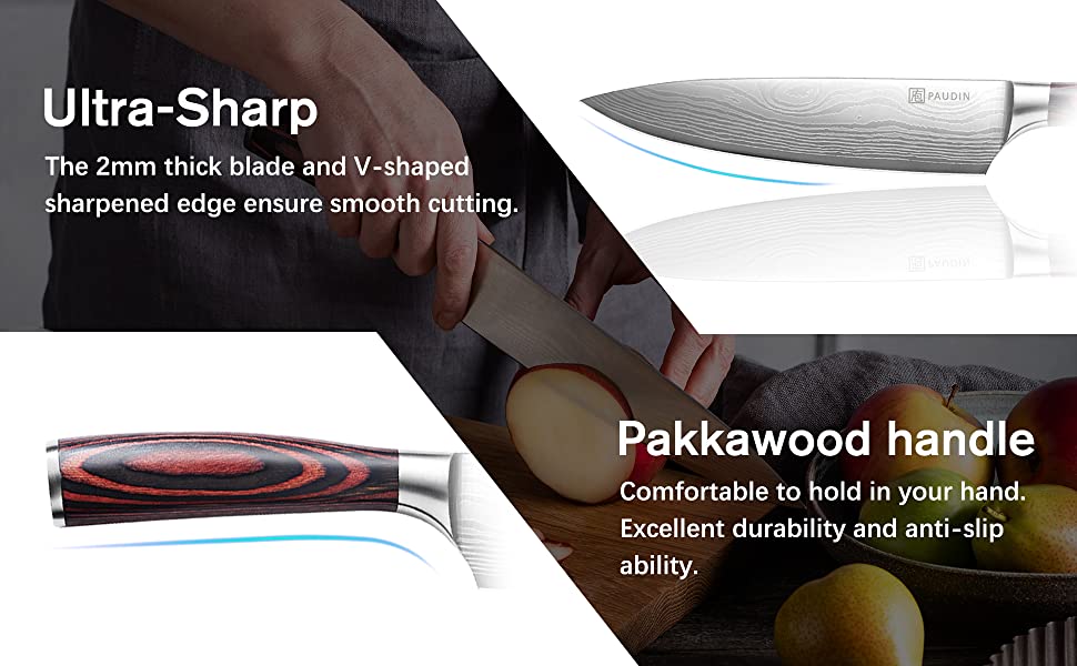 ultra sharp, pakkawood handle