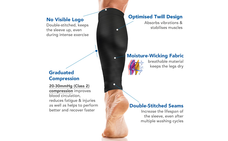 Calf Support Sleeve - Compression Brace for shin splints