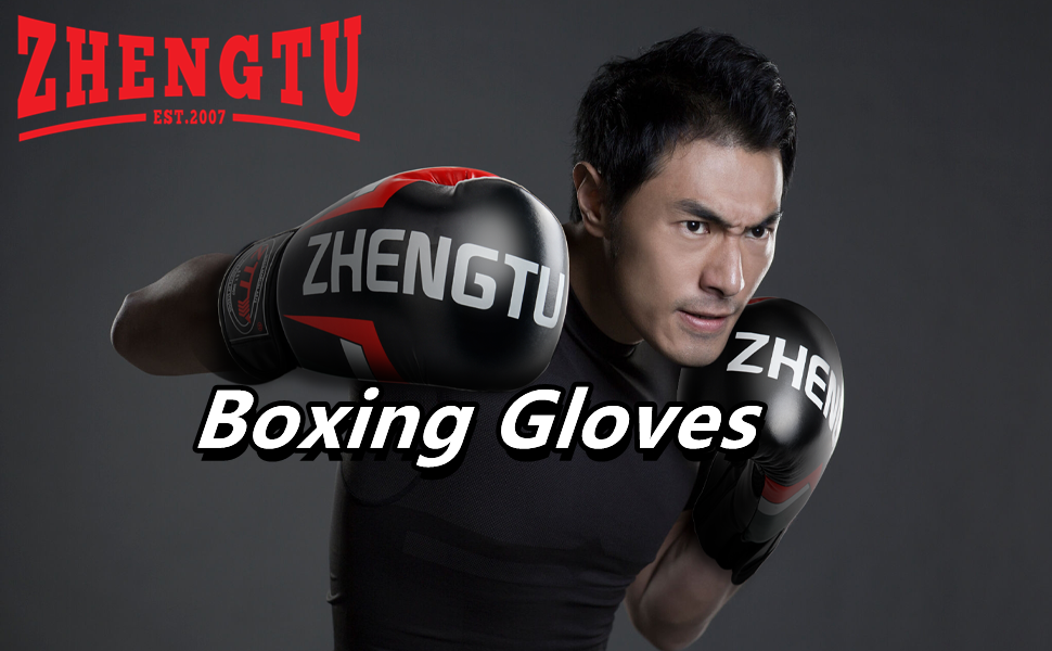 ZTTY Boxing Gloves PU Leather Muay Thai Punching Bag MMA Kickboxing Pro Grade Sparring Training
