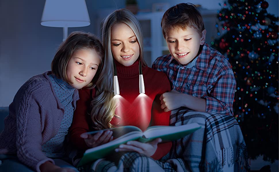 Book Light Rechargeable, Premium LED Neck Reading Lights in Bed, Bedside Reading Lamp for Kids